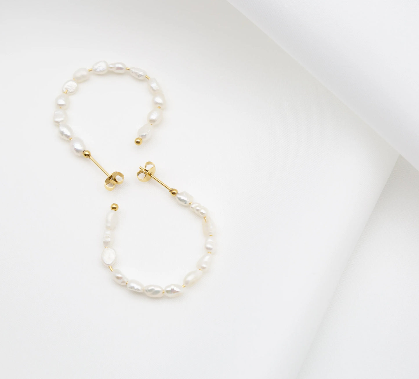 Charlotte Freshwater Pearl Hoop Earrings