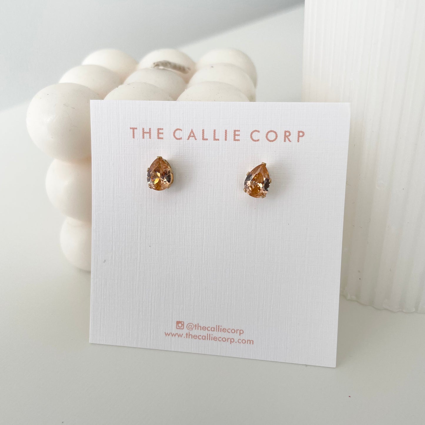 TearDrop Gemstone Studs (various colours)