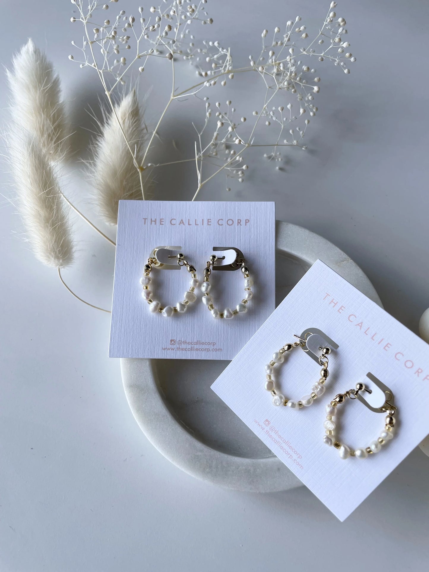 Bailey Freshwater Pearl Hoop Earrings