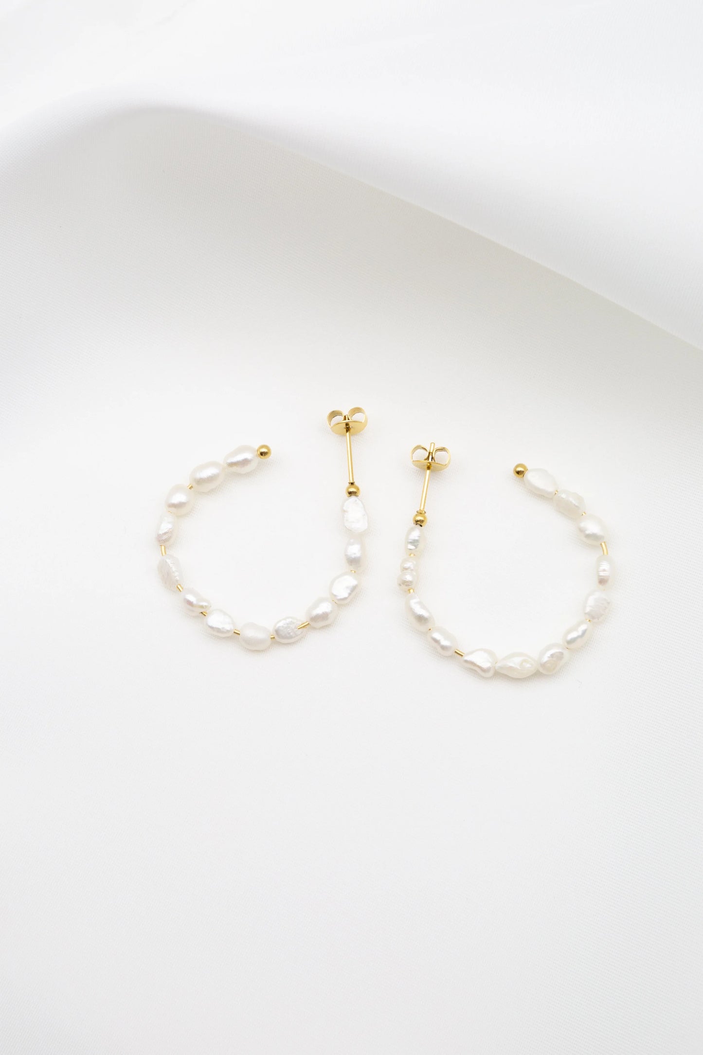 Charlotte Freshwater Pearl Hoop Earrings