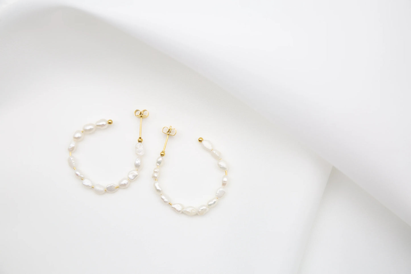 Charlotte Freshwater Pearl Hoop Earrings
