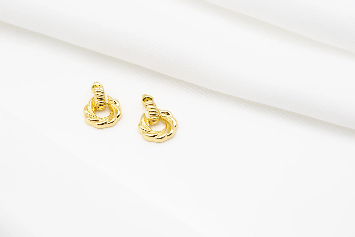 Kelsey Gold Twist Stud Earrings