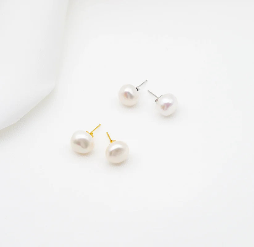 Baroque Freshwater Pearl Studs - One of a Pearl