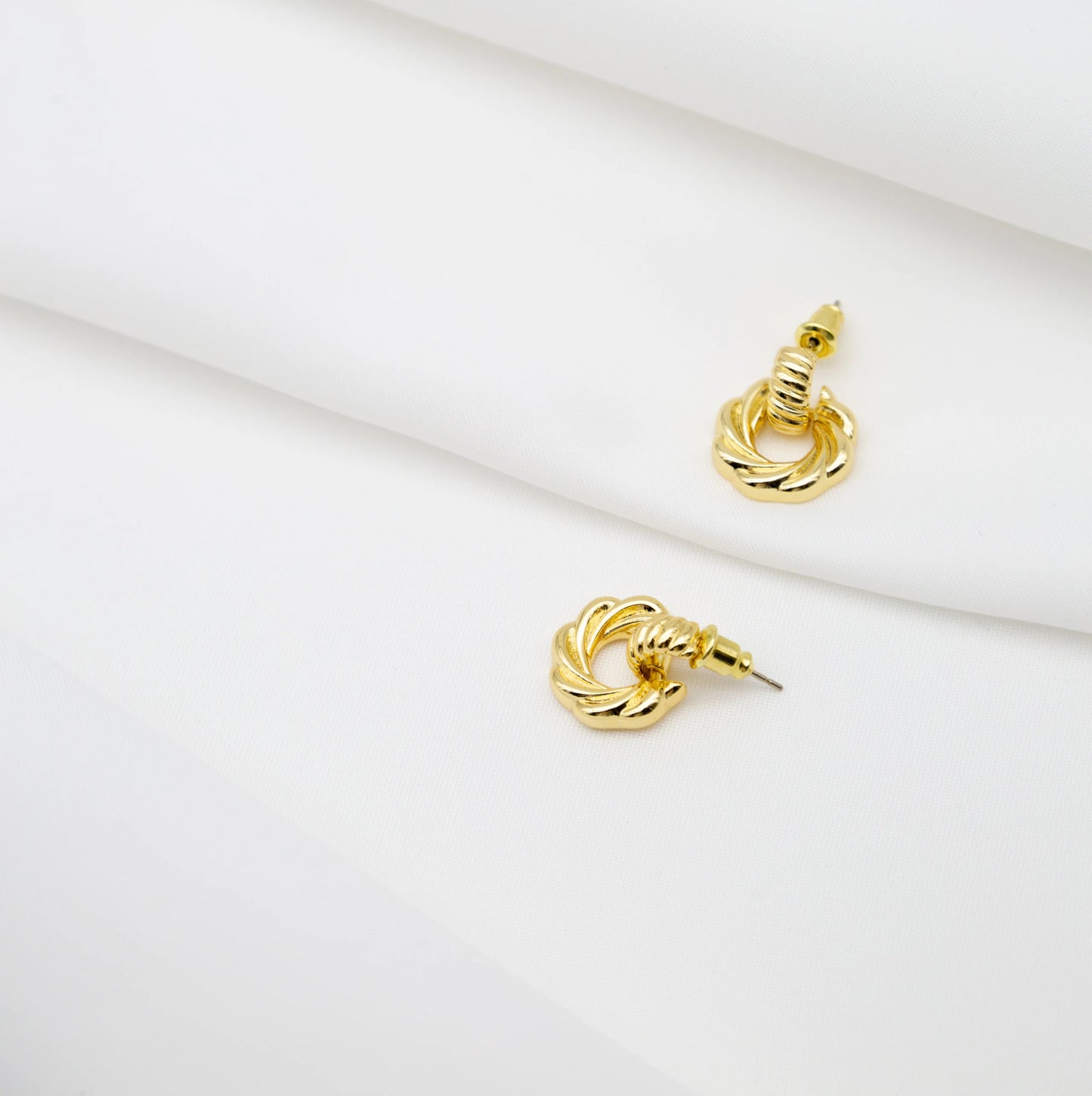 Kelsey Gold Twist Stud Earrings