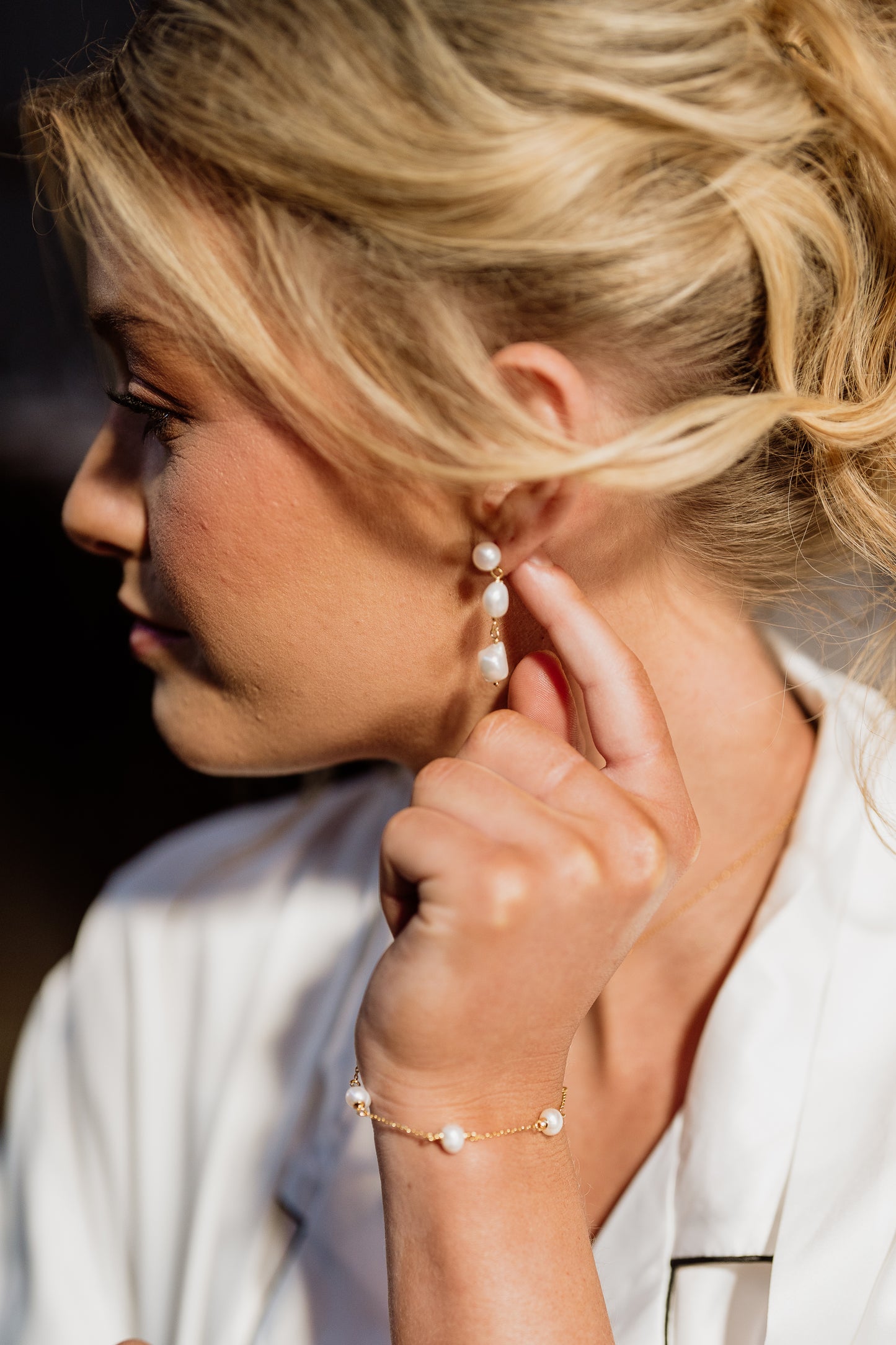 Ayla Triple Drop Pearls