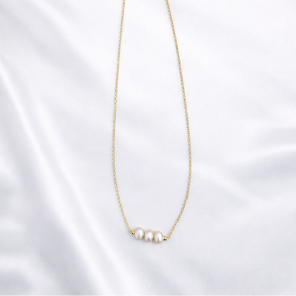 aspen freshwater gold pearl necklace on a clean bridal jewellery background