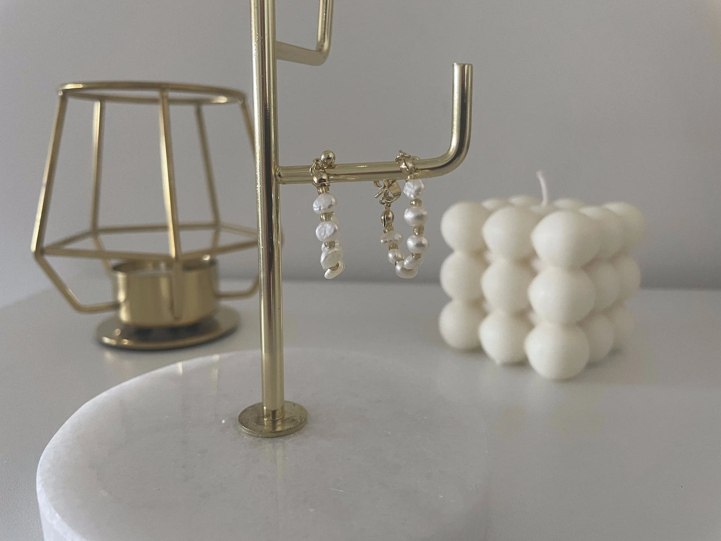 Bailey Freshwater Pearl Hoop Earrings