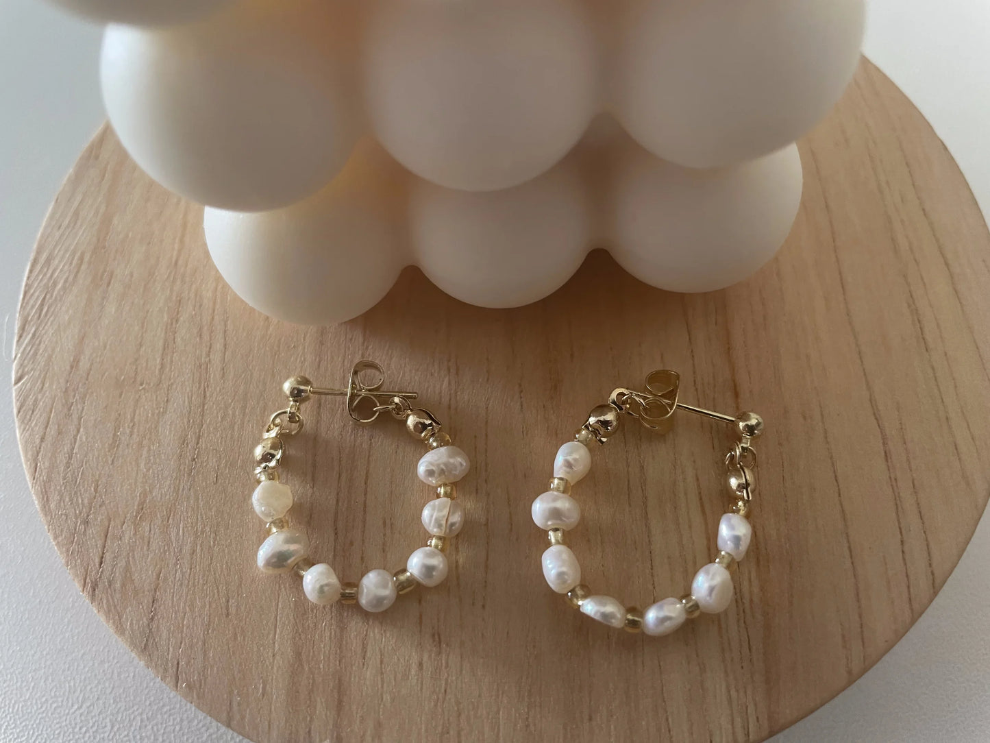 Bailey Freshwater Pearl Hoop Earrings