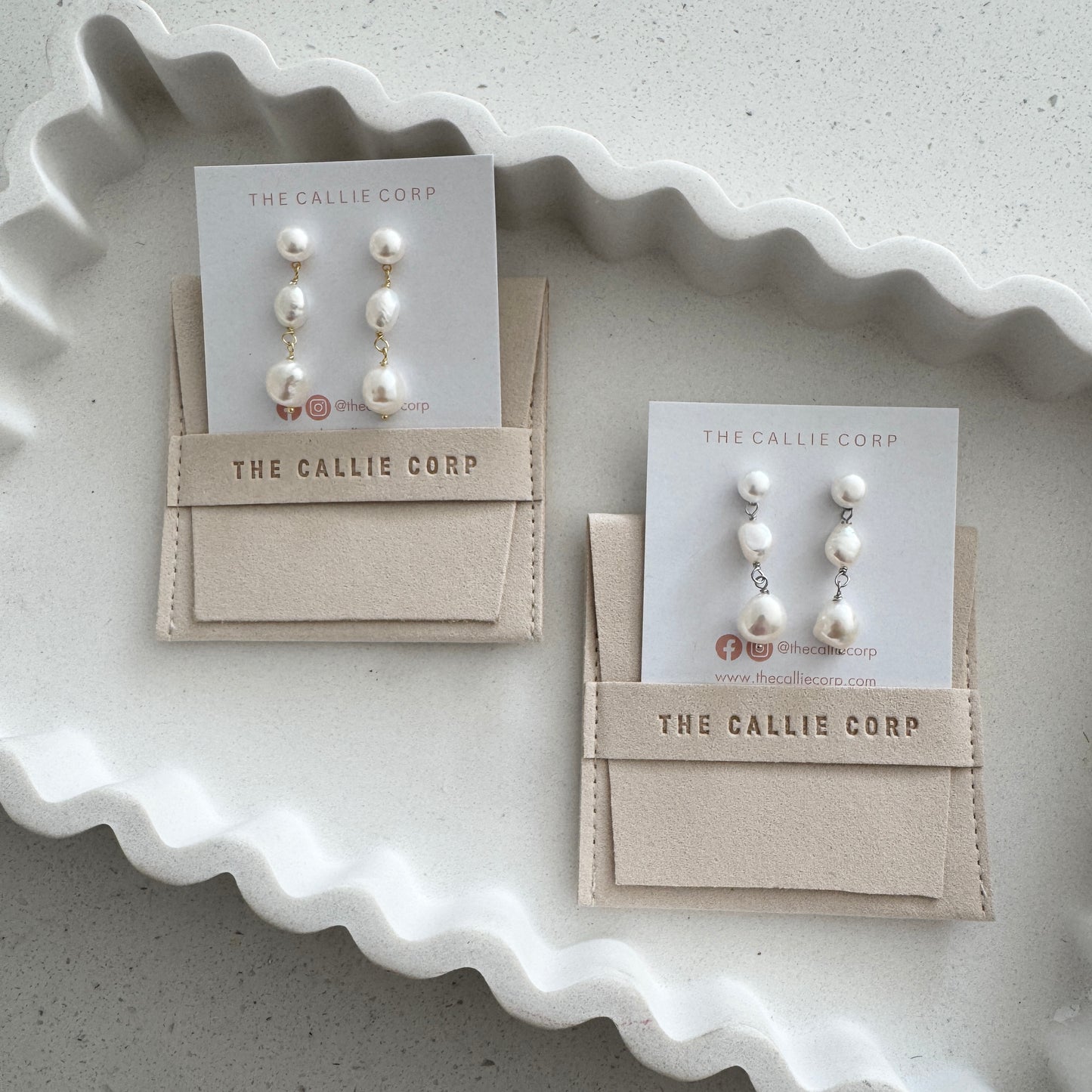Ayla Triple Drop Pearls
