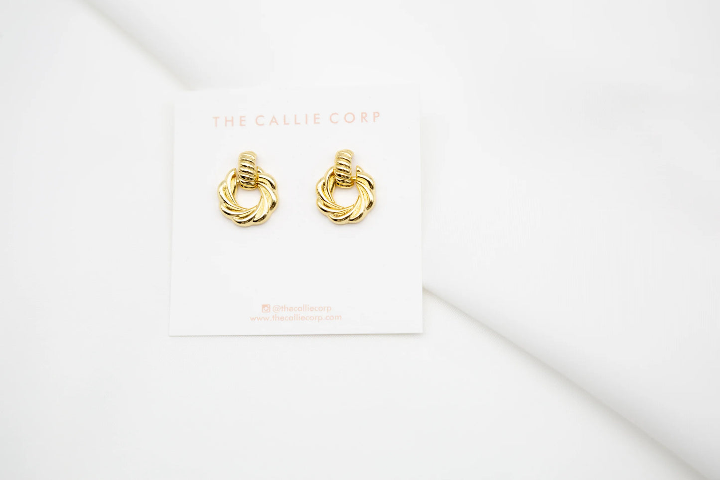 Kelsey Gold Twist Stud Earrings