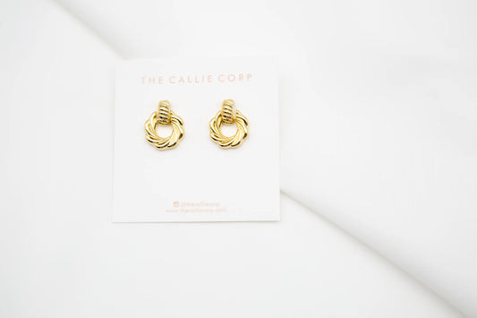 Kelsey Gold Twist Stud Earrings