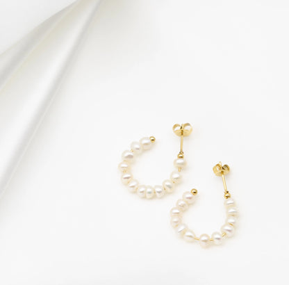Charlotte Freshwater Pearl Hoop Earrings
