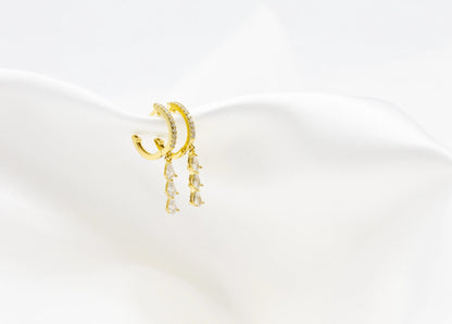 Bronte Crystal Huggie Earrings