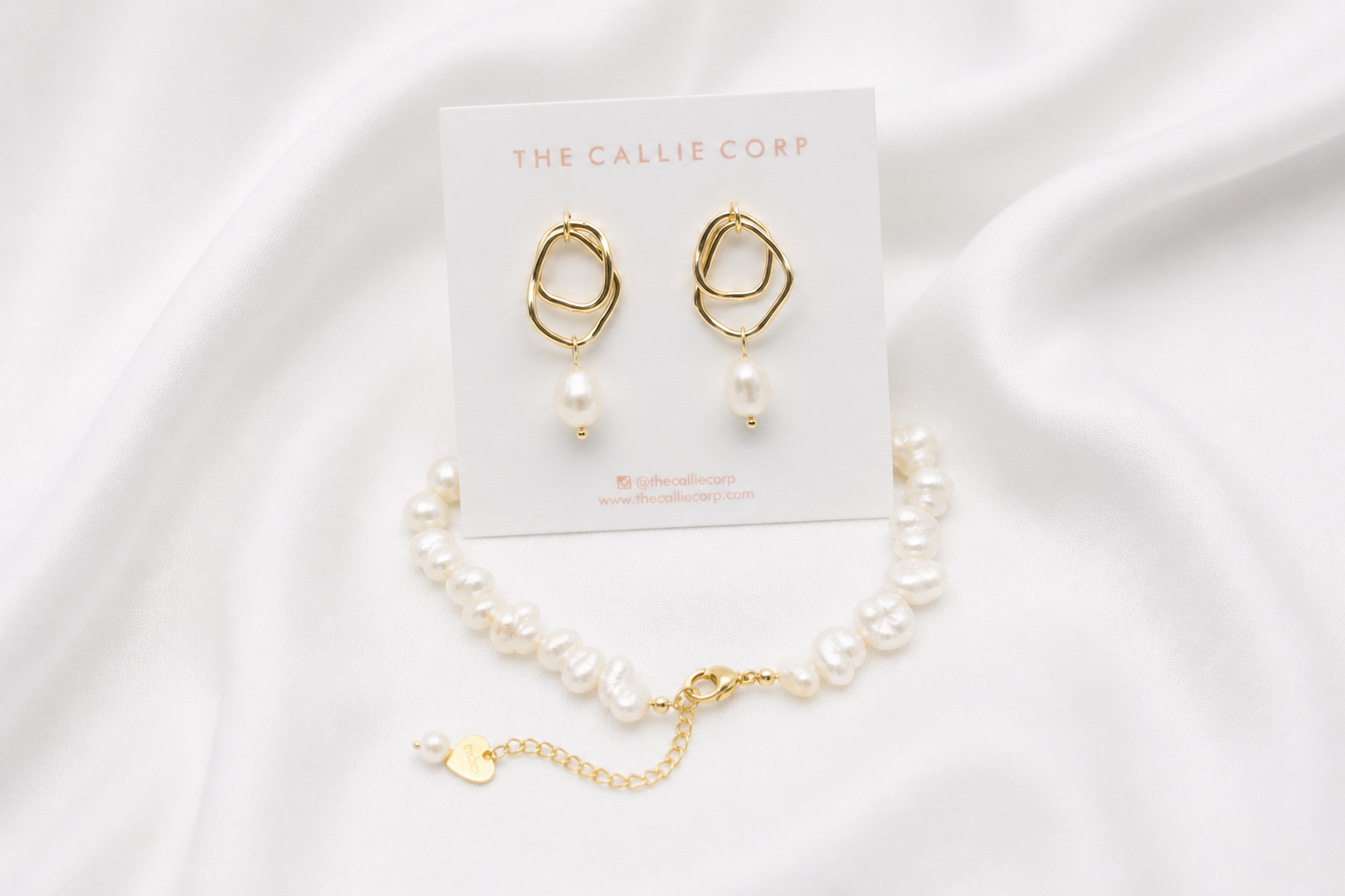 May Bridal Jewellery Bundle | Pearl Earrings & Bracelet Set