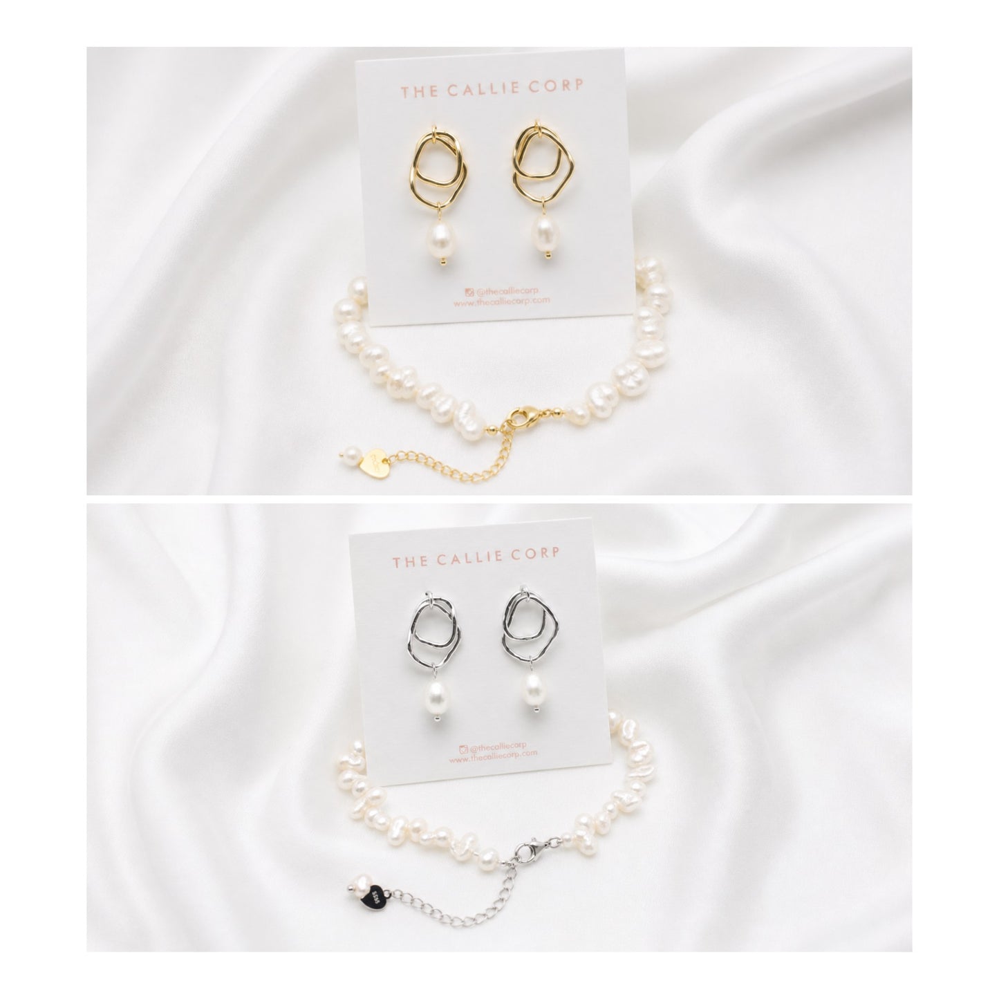 May Bridal Jewellery Bundle | Pearl Earrings & Bracelet Set