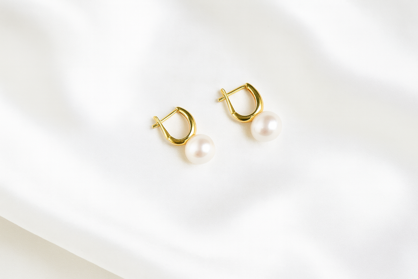 Harper Gold Pearl Hoop Earrings