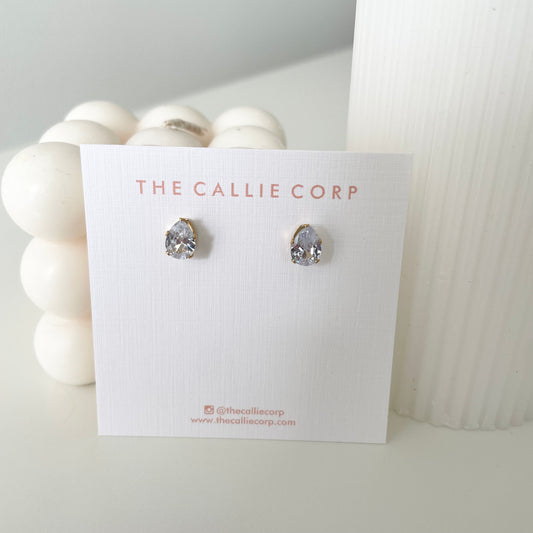 TearDrop Gemstone Studs (various colours)
