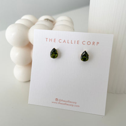 TearDrop Gemstone Studs (various colours)