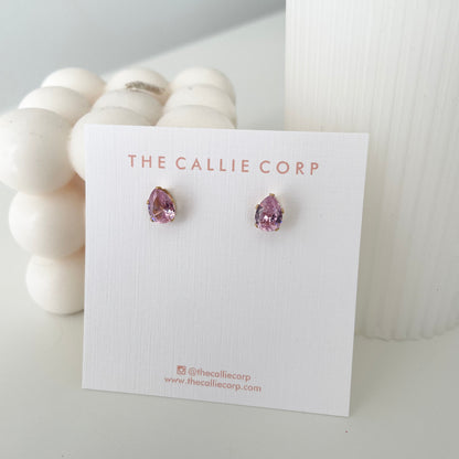 TearDrop Gemstone Studs (various colours)