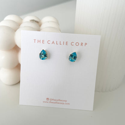 TearDrop Gemstone Studs (various colours)