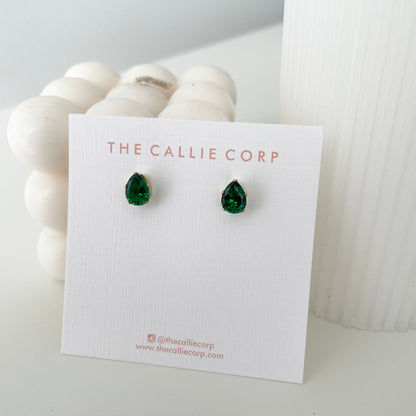TearDrop Gemstone Studs (various colours)