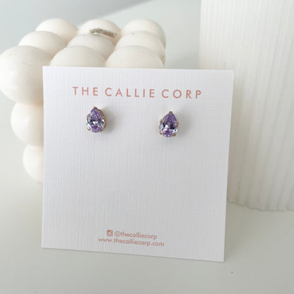 TearDrop Gemstone Studs (various colours)