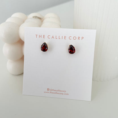 TearDrop Gemstone Studs (various colours)