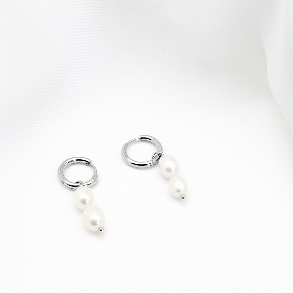 Jackie Freshwater Pearl Hoop Earrings