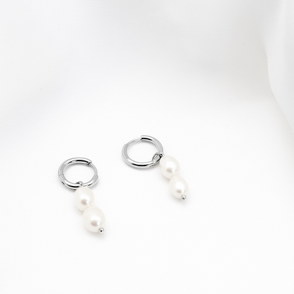 Jackie Freshwater Pearl Hoop Earrings