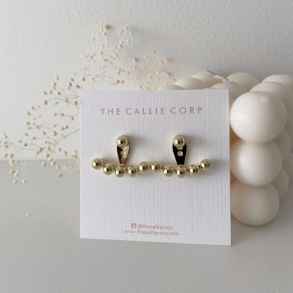 Maddison Gold Ball Jacket Earrings