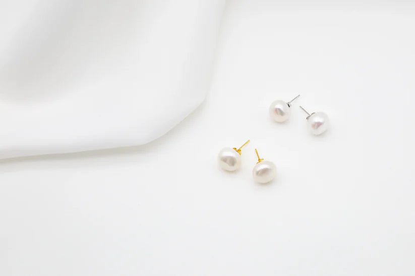 Baroque Freshwater Pearl Studs - One of a Pearl