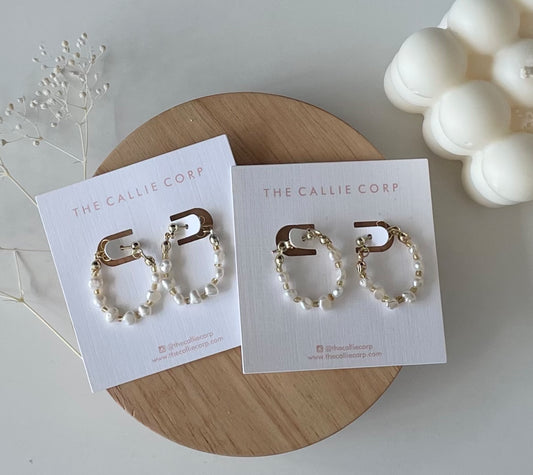Bailey Freshwater Pearl Hoop Earrings