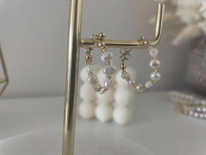 Bailey Freshwater Pearl Hoop Earrings