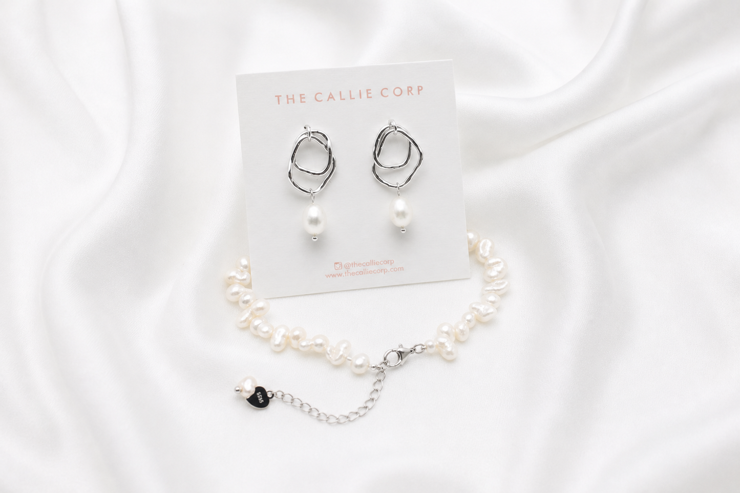 May Bridal Jewellery Bundle | Pearl Earrings & Bracelet Set