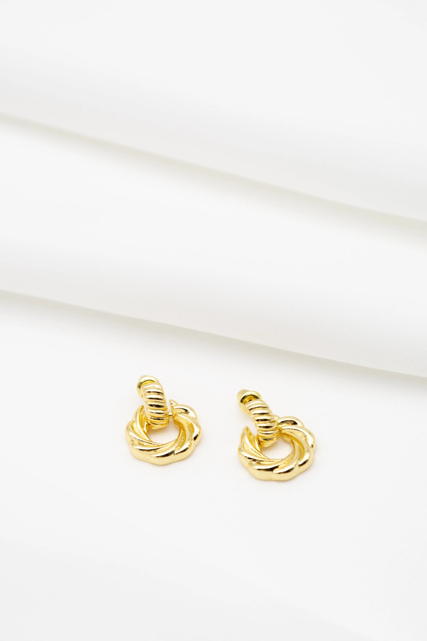 Kelsey Gold Twist Stud Earrings