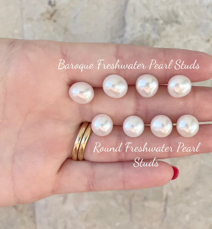 Baroque Freshwater Pearl Studs - One of a Pearl
