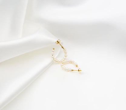 Charlotte Freshwater Pearl Hoop Earrings